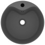 Lavabo lujoso con rebosadero cerámica gris oscuro mate 36x13 cm de vidaXL, Lavabos - Ref: Foro24-147038, Precio: 60,56 €, Des...