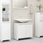 Glossy white plywood bathroom cabinet 60x33x61 cm by vidaXL, Bathroom furniture - Ref: Foro24-802648, Price: 51,56 €, Discoun...