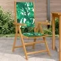 Garden chairs 2 pcs acacia wood and leaf patterned fabric by , Garden chairs - Ref: Foro24-367661, Price: 151,42 €, Discount: %