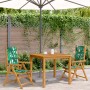 Garden chairs 2 pcs acacia wood and leaf patterned fabric by , Garden chairs - Ref: Foro24-367661, Price: 154,34 €, Discount: %