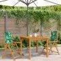 Garden chairs 2 pcs acacia wood and leaf patterned fabric by , Garden chairs - Ref: Foro24-367661, Price: 151,42 €, Discount: %