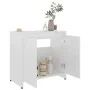 Glossy white plywood bathroom cabinet 60x33x61 cm by vidaXL, Bathroom furniture - Ref: Foro24-802648, Price: 51,56 €, Discoun...