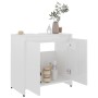 Glänzend weißer Badezimmerschrank aus Sperrholz, 60 x 33 x 61 cm von vidaXL, Badezimmermöbel - Ref: Foro24-802648, Preis: 49,...