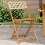 Bistrostühle 2 Stk. massives Akazienholz Rattan PE beige von , Gartenstühle - Ref: Foro24-367677, Preis: 86,84 €, Rabatt: %