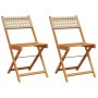 Bistro chairs 2 pcs solid acacia wood PE rattan beige by , Garden chairs - Ref: Foro24-367677, Price: 82,10 €, Discount: %