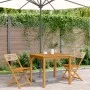 Sillas de bistró 2 uds madera maciza de acacia ratán PE beige de , Sillas de jardín - Ref: Foro24-367677, Precio: 86,84 €, De...