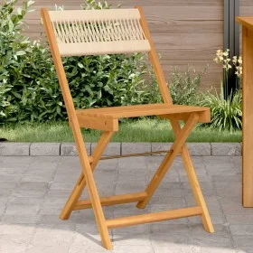 Sillas bistró 2 uds madera maciza acacia y polipropileno beige de , Sillas de jardín - Ref: Foro24-367680, Precio: 94,14 €, D...
