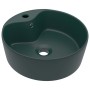 Luxury washbasin with matte dark green ceramic overflow 36x13 cm by vidaXL, Sinks - Ref: Foro24-147036, Price: 60,68 €, Disco...