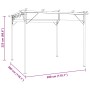 Pérgola con tejado retráctil acero gris taupe 3x3 m 180 g/m²