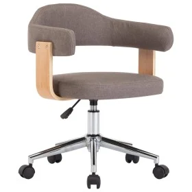 Silla de oficina giratoria de madera curvada y tela gris taupe de vidaXL, Sillas de oficina - Ref: Foro24-3054841, Precio: 15...