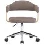 Drehbarer Bürostuhl aus gebogenem Holz und taupegrauem Stoff von vidaXL, Bürostühle - Ref: Foro24-3054841, Preis: 153,20 €, R...