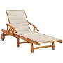 Tumbona de jardín con cojín madera maciza de acacia de , Tumbonas - Ref: Foro24-3061605, Precio: 246,19 €, Descuento: %