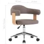Drehbarer Bürostuhl aus gebogenem Holz und taupegrauem Stoff von vidaXL, Bürostühle - Ref: Foro24-3054841, Preis: 153,20 €, R...