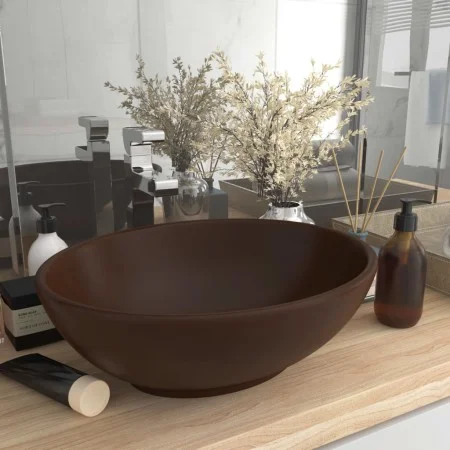 Matt dunkelbraunes ovales Luxuswaschbecken aus Keramik, 40 x 33 cm von vidaXL, Sinkt - Ref: Foro24-146929, Preis: 55,32 €, Ra...