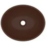 Matte dark brown ceramic oval luxury washbasin 40x33 cm by vidaXL, Sinks - Ref: Foro24-146929, Price: 55,32 €, Discount: %