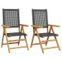 Gartenstühle 2 Stück Massivholz Akazie und PE-Rattan Schwarz von , Gartenstühle - Ref: Foro24-367651, Preis: 156,10 €, Rabatt: %