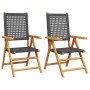 Gartenstühle 2 Stück Massivholz Akazie und PE-Rattan Schwarz von , Gartenstühle - Ref: Foro24-367651, Preis: 160,12 €, Rabatt: %
