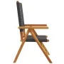 Sillas de jardín 2 uds madera maciza de acacia y ratán PE negro by , Garden chairs - Ref: Foro24-367651, Price: 156,95 €, Dis...