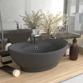 Luxurious sink with dark gray ceramic overflow 58.5x39 cm by vidaXL, Sinks - Ref: Foro24-146939, Price: 88,45 €, Discount: %