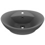 Lavabo lujoso con rebosadero cerámica gris oscuro 58,5x39 cm