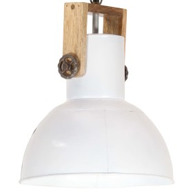 Lámpara colgante industrial redonda mango 25 W blanco 32 cm E27