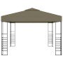 Carpa de jardín con tejado retráctil gris taupe 3x3m 180 g/m²