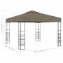 Carpa de jardín con tejado retráctil gris taupe 3x3m 180 g/m²