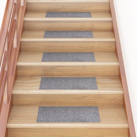 Alfombrilla autoadhesiva escalera 15 uds gris claro 60x25 cm de , Alfombrillas para escalones - Ref: Foro24-326915, Precio: 4...