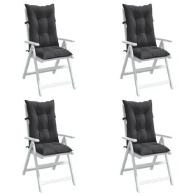 High back chair cushions 4 pcs anthracite grey melange fabric by , Cushions for chairs and sofas - Ref: Foro24-4002344, Price...