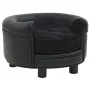 Sofá para perros felpa y cuero sintético negro 48x48x32 cm by vidaXL, Beds for dogs - Ref: Foro24-170957, Price: 92,44 €, Dis...