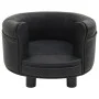 Sofá para perros felpa y cuero sintético negro 48x48x32 cm by vidaXL, Beds for dogs - Ref: Foro24-170957, Price: 92,44 €, Dis...