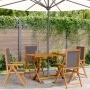 Sillas de jardín reclinables 4 uds tela madera maciza antracita by , Garden chairs - Ref: Foro24-3214541, Price: 288,68 €, Di...