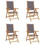 4 verstellbare Gartenstühle aus massivem Holz mit anthrazitfarbenem Stoff von , Gartenstühle - Ref: Foro24-3214541, Preis: 29...