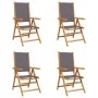Sillas de jardín reclinables 4 uds tela madera maciza antracita by , Garden chairs - Ref: Foro24-3214541, Price: 288,68 €, Di...