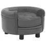 Gray plush and synthetic leather dog sofa 48x48x32 cm by vidaXL, Beds for dogs - Ref: Foro24-170956, Price: 83,94 €, Discount: %