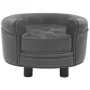 Gray plush and synthetic leather dog sofa 48x48x32 cm by vidaXL, Beds for dogs - Ref: Foro24-170956, Price: 83,94 €, Discount: %