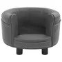 Gray plush and synthetic leather dog sofa 48x48x32 cm by vidaXL, Beds for dogs - Ref: Foro24-170956, Price: 83,94 €, Discount: %
