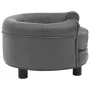Gray plush and synthetic leather dog sofa 48x48x32 cm by vidaXL, Beds for dogs - Ref: Foro24-170956, Price: 83,94 €, Discount: %