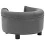 Gray plush and synthetic leather dog sofa 48x48x32 cm by vidaXL, Beds for dogs - Ref: Foro24-170956, Price: 83,94 €, Discount: %