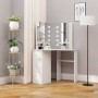 Corner Dressing Table Makeup Table with White LED Light by vidaXL, Bedroom Dressers - Ref: Foro24-288450, Price: 189,24 €, Di...