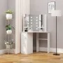 Corner Dressing Table Makeup Table with White LED Light by vidaXL, Bedroom Dressers - Ref: Foro24-288450, Price: 170,99 €, Di...