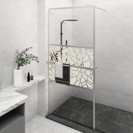 Shower screen with ESG glass shelf and chrome aluminum 80x195 cm by , Shower walls and screens - Ref: Foro24-3185494, Price: ...