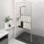 Shower screen with ESG glass shelf and chrome aluminum 80x195 cm by , Shower walls and screens - Ref: Foro24-3185494, Price: ...