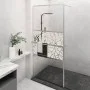 Shower screen with ESG glass shelf and chrome aluminum 80x195 cm by , Shower walls and screens - Ref: Foro24-3185494, Price: ...