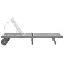 Garden sun lounger with solid acacia wood cushion in grey by , Loungers - Ref: Foro24-3061362, Price: 197,46 €, Discount: %