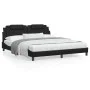 Bed frame with synthetic leather headboard black 180x200cm by , Beds and slatted bases - Ref: Foro24-3208110, Price: 233,92 €...