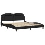 Estructura de cama con cabecero cuero sintético negro 180x200cm de , Camas y somieres - Ref: Foro24-3208110, Precio: 236,23 €...