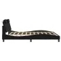 Bed frame with synthetic leather headboard black 180x200cm by , Beds and slatted bases - Ref: Foro24-3208110, Price: 233,92 €...