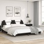 Bed frame with black and white synthetic leather headboard by , Beds and slatted bases - Ref: Foro24-3208115, Price: 236,40 €...