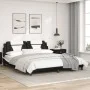Bed frame with black and white synthetic leather headboard by , Beds and slatted bases - Ref: Foro24-3208115, Price: 232,30 €...